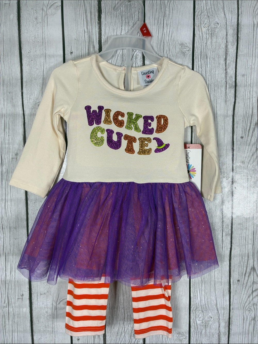 Counting Daisies “Wicked Cute" Purple Tulle 2-pc set size 18M